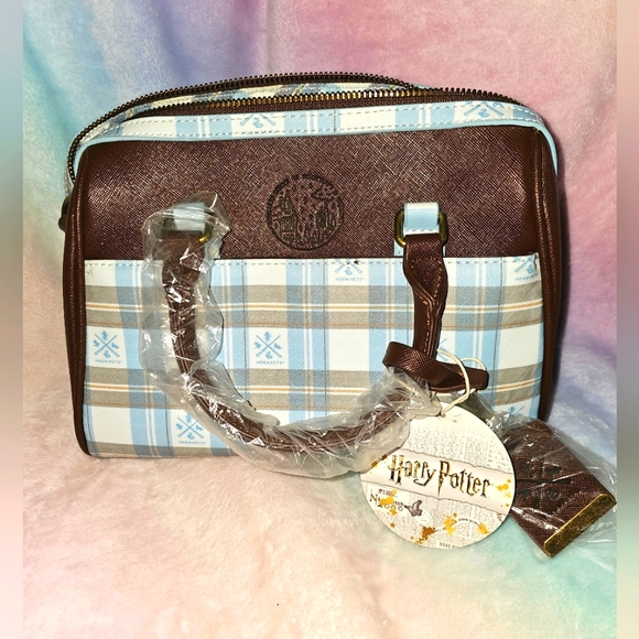 Loungefly Handbags - Loungefly x Harry Potter | Blue and Tan Plaid Hogwarts Convertible Purse NWT